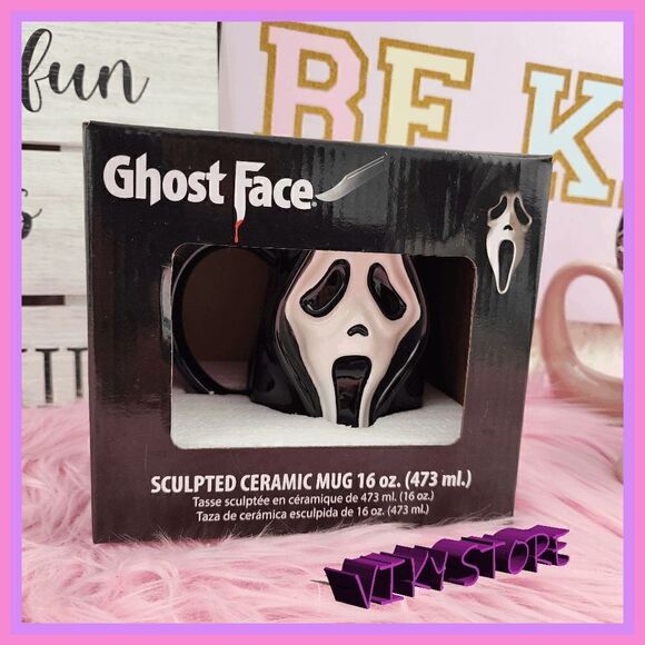 NWT {Ghost Face} Sculpted Mug: 16 oz. of Spooky Sips! NWT - Picture 1 of 3